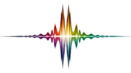 Abstract Colorful Rainbow Sound Wave Spectrum Isolated Vector Graphic isolated PNG with Transparent Background