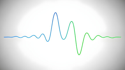 Abstract Digital Sound Waveform in Gradient Blue and Green Colors isolated PNG with Transparent Background