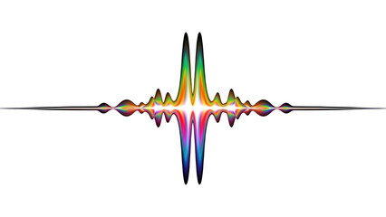 Abstract Rainbow Sound Wave Equalizer Spectrum Vector Graphic isolated PNG with Transparent Background