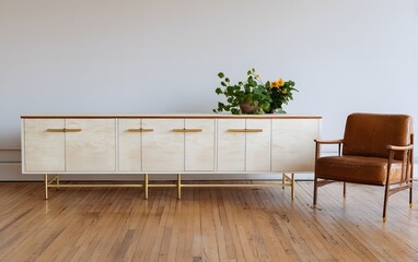 Modern Furniture Arrangement with a Floral Decor Touch