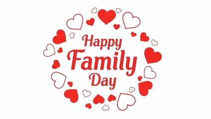 Happy family day celebration with love and hearts