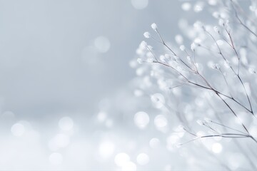 Winter festive background with icy light and minimal style