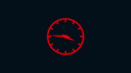 digital clock icon animation with light drack blue background. wall clock icon, technology - Powered by Adobe