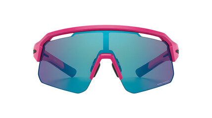 Isolated pair of colorful sunglasses for sports providing eye protection from the sun rays 
