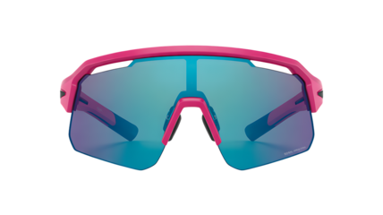 Isolated pair of colorful sunglasses for sports providing eye protection from the sun rays 
