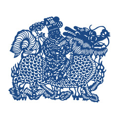 Chinese Blue and White Porcelain Pattern, Traditional Vector Design