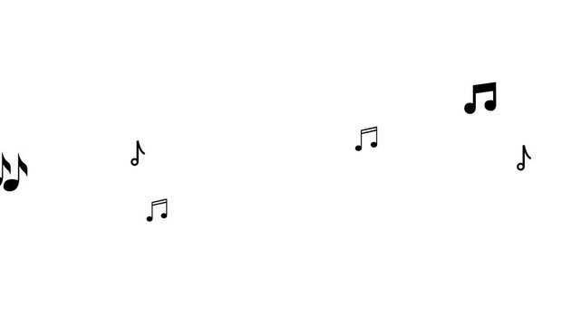 Flying up musical symbols with Alpha Matte, Particle Music Notes isolated background. animated flying music notes and soft particle overlay, Concept of music, song, melody