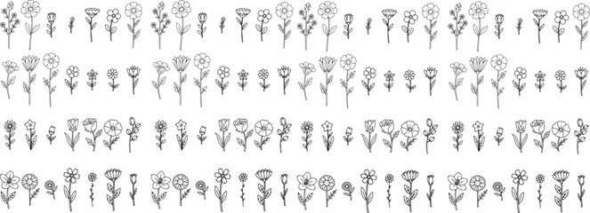 set of vector flowers