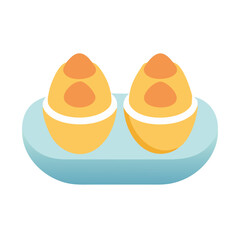 Deviled eggs on platter minimal style food illustration art