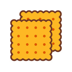 Two cartoon crackers on a white background simple art