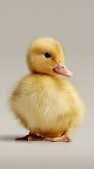 Fototapeta premium cute baby duckling with copy space, minimal background, vertical