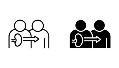 Human organ transplantation icon set. with a white background.