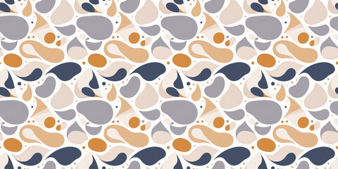 Fototapeta premium Artistic seamless vector pattern, abstract organic forms, muted colors, perfect for fashion, stationery, and backgrounds