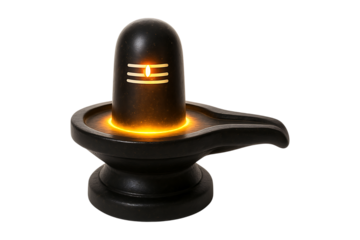 Sacred Shiva Lingam Spiritual Worship Symbol Isolated on a Transparent Background