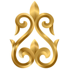 Kazakh golden ornament 3D look S1-01