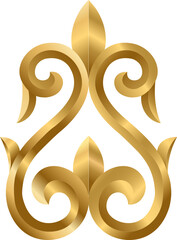 Kazakh golden ornament 3D look S1-01