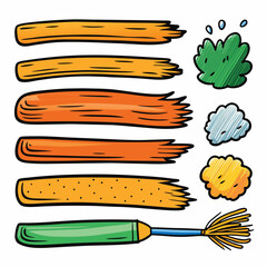 Collection of diverse brush stroke textures, perfect for overlaying or creating unique backgrounds in designs.