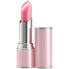 Pink lipstick cosmetic, beauty makeup concept for branding and design use  isolated on transparent background.