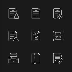 Set line icons of document
