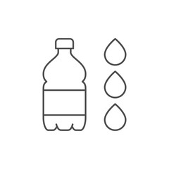 Water bottle line outline icon