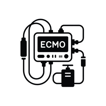 Ecmo machine illustration showing vital support systems and medical connections