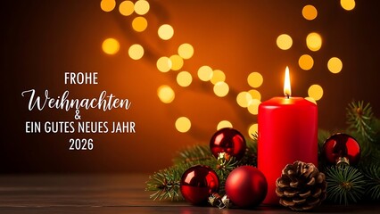 Frohe Weihnachten und ein gutes neues jahr 2026 german holiday greeting card