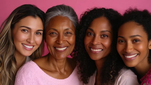 Three generations of women posing for a portrait