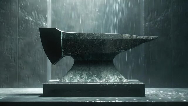 Video A metal anvil resting on a flat surface, ideal for use in various DIY and crafting projects