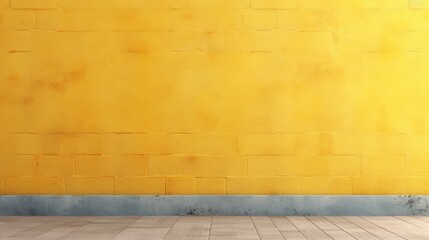 A vibrant yellow wall texture with a concrete base, creating a bright and inviting atmosphere.