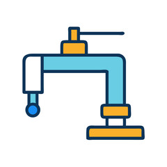 Fototapeta premium Modern faucet illustration with a water drop on black