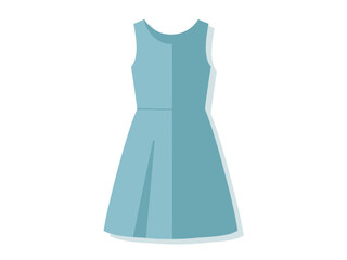 Stylish Light Blue Sleeveless Dress Illustration for Fashion Design and Clothing Concepts