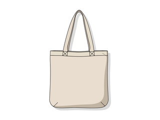 Blank Canvas Tote Bag Illustration Versatile Shopping Accessory for Design Mockups and Sustainable Living