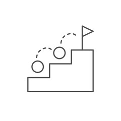 Goal achievement line outline icon