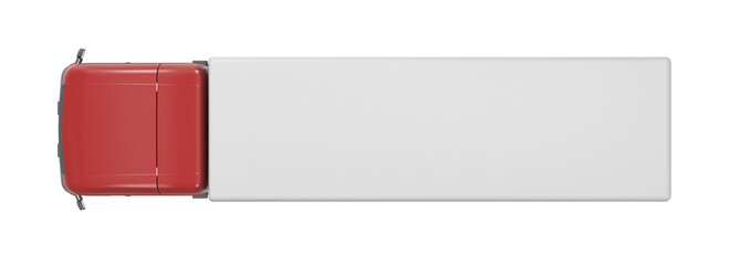A clean, minimalist depiction of a commercial transport vehicle from a top-down perspective, ideal for logistics and delivery themes