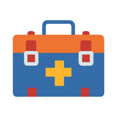 Obraz premium Flat first aid kit on a black background vector