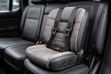 Child car seat with safety belts for passenger safety in the back