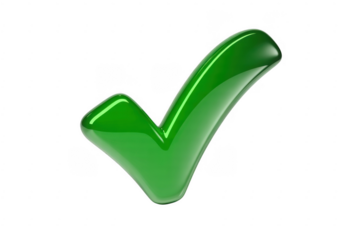 Green checkmark symbol isolated isolated on a transparent background