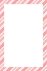 Christmas border frame. Merry Christmas Candy cane rectangle frame card elements decoration. New Year picture frame ribbon with red, white or green stripes. Vertical Christmas border frame.
