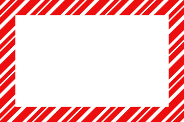 Obraz premium Christmas border frame. Merry Christmas Candy cane rectangle frame card elements decoration. New Year picture frame ribbon with red, white or green stripes. Vertical Christmas border frame.