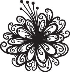 Floral Mystic Symbol Silhouette