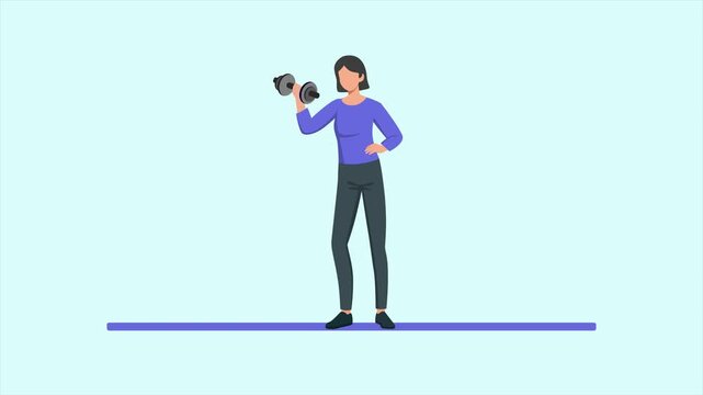 Animated video of goal physical Activity concept. Full length animation illustration. High quality&nbsp;4k&nbsp;footage