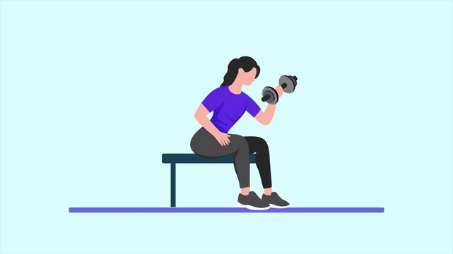 Animated video of goal physical Activity concept. Full length animation illustration. High quality&nbsp;4k&nbsp;footage