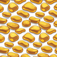 Cartoon golden nuggets vector seamless pattern