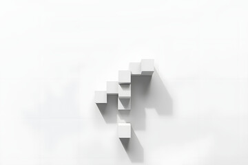 Fototapeta premium Minimal editorial illustration of ascending geometric blocks
