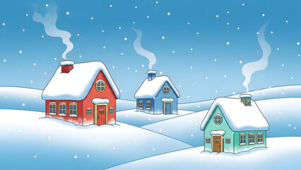 winter landscape with house