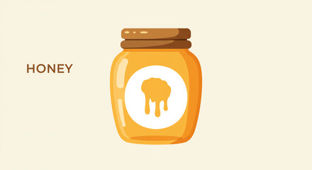Honey jar with transparent background