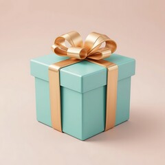 Obraz premium Elegant gift box with golden ribbon