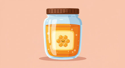 Honey jar with transparent background