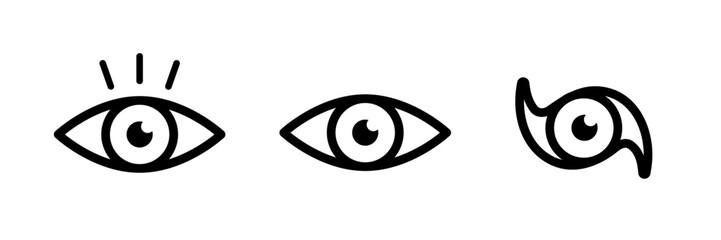 Eye icon set, Eyesight retina symbol vector illustration