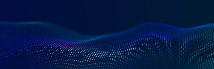 Technology background. Honeycomb concept. Big data. Hexagonal space with connected dots and lines. 3d